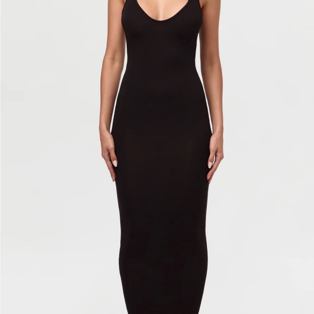 Naked Wardrobe Black Plunge Bodycon Maxi Dress